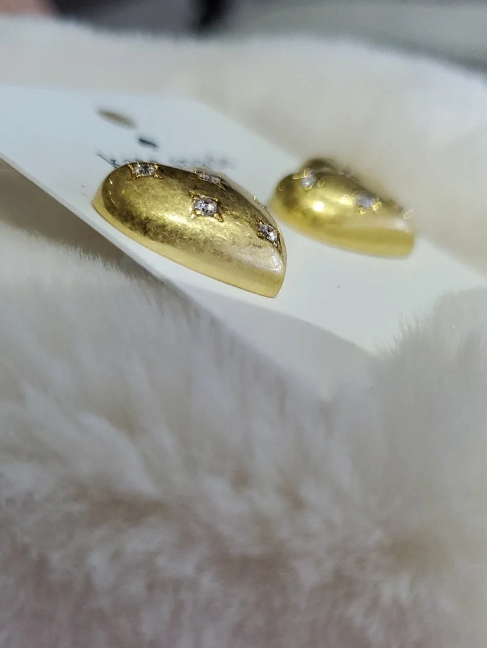 kate spade gold Tone heart stud earrings with crystals Iconic Earring Backs